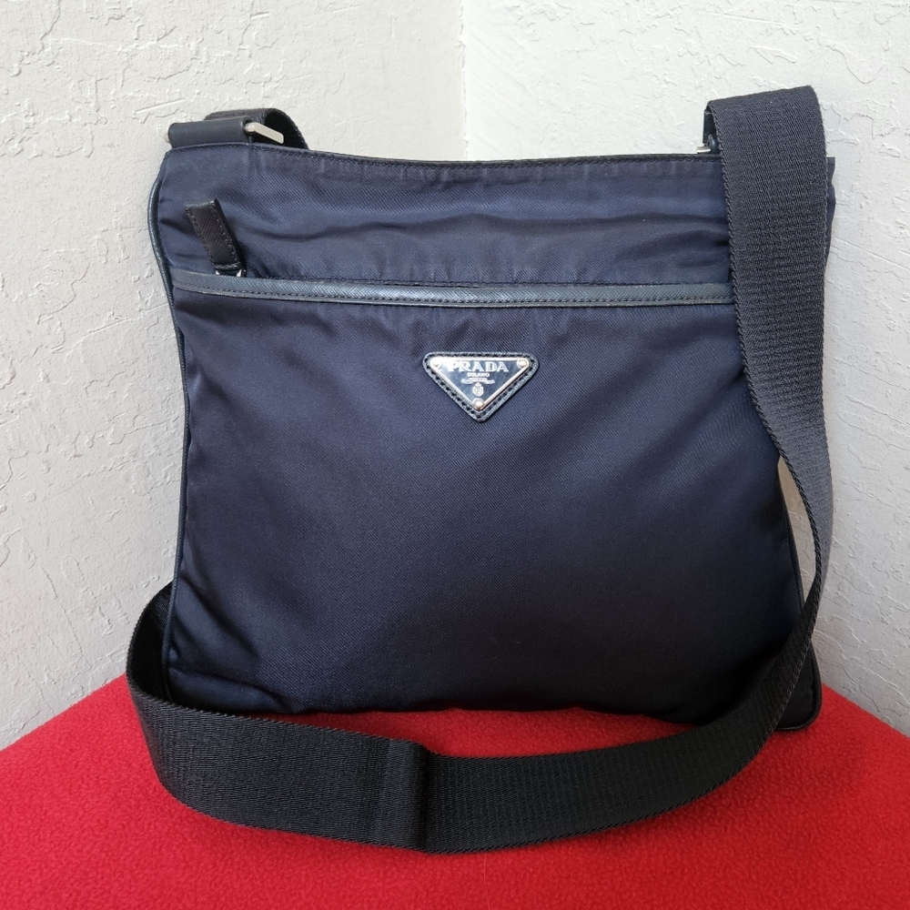 Prada Blue Nylon Crossbody Bag AUTHENTIC